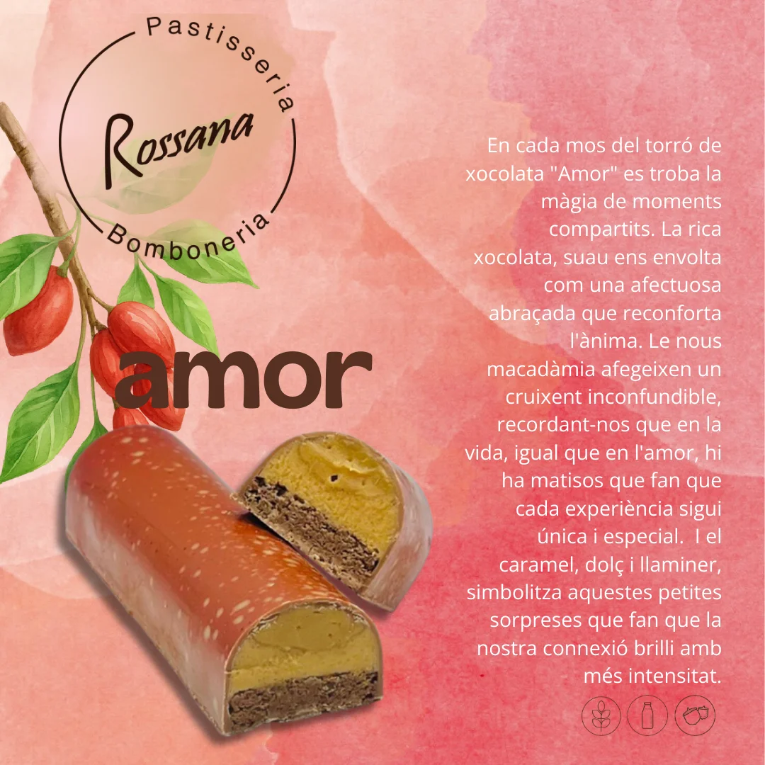 Turrón Amor - Chocolate con leche, caramelo y crujiente de nuez macadamia. - Imagen 3